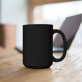 Social Distancing Black Mug 15oz for right-handers